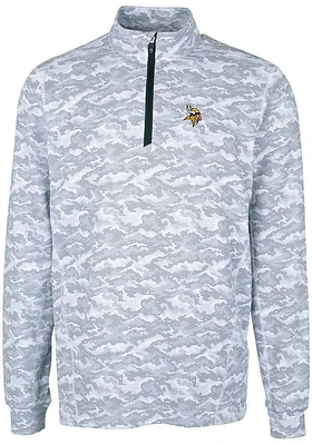 Cutter and Buck Minnesota Vikings Mens Charcoal Traverse Camo Big Tall Qtr Zip
