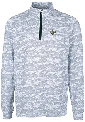 Cutter and Buck New Orleans Saints Mens Charcoal Traverse Camo Big Tall Qtr Zip