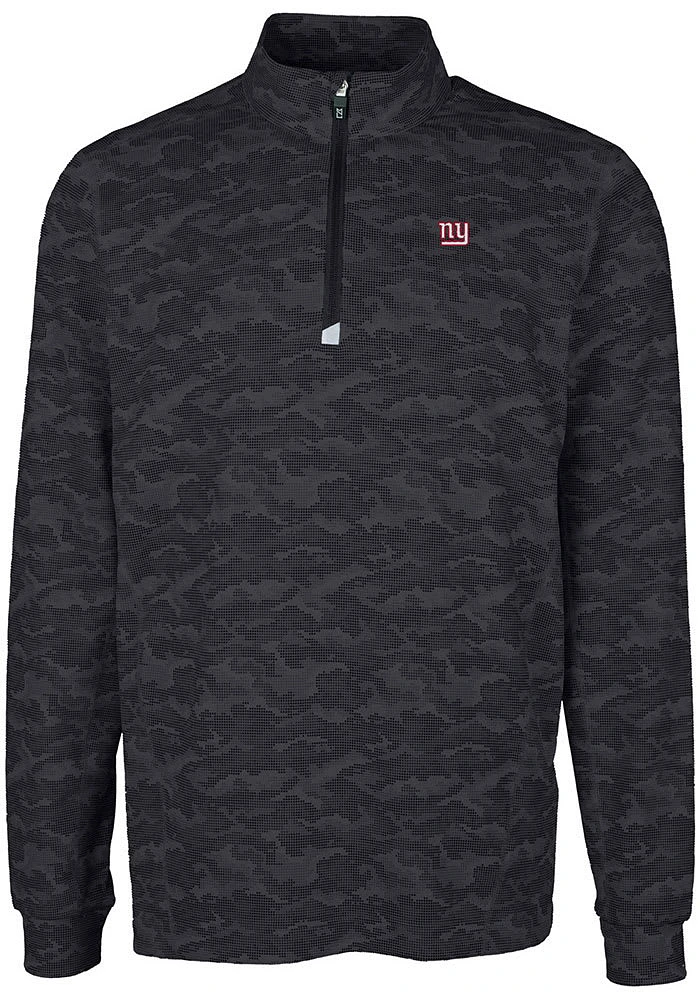 Cutter and Buck New York Giants Mens Black Traverse Camo Big Tall Qtr Zip