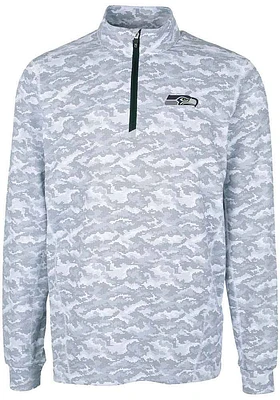Cutter and Buck Seattle Seahawks Mens Charcoal Traverse Camo Big Tall Qtr Zip