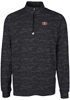 Cutter and Buck San Francisco 49ers Mens Black Traverse Camo Big Tall Qtr Zip