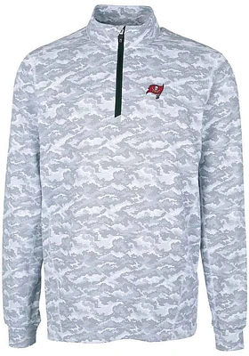 Cutter and Buck Tampa Bay Buccaneers Mens Charcoal Traverse Camo Big Tall Qtr Zip