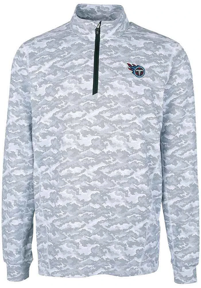 Cutter and Buck Tennessee Titans Mens Charcoal Traverse Camo Big Tall Qtr Zip
