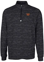 Cutter and Buck Washington Commanders Mens Black Traverse Camo Big Tall Qtr Zip