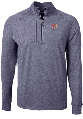 Cutter and Buck Chicago Bears Mens Navy Blue Adapt Eco Knit Big Tall Qtr Zip