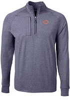 Cutter and Buck Chicago Bears Mens Navy Blue Adapt Eco Knit Big Tall Qtr Zip