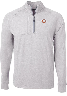 Cutter and Buck Chicago Bears Mens Grey Adapt Eco Big Tall Qtr Zip