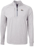 Cutter and Buck Denver Broncos Mens Grey Adapt Eco Knit Big Tall Qtr Zip