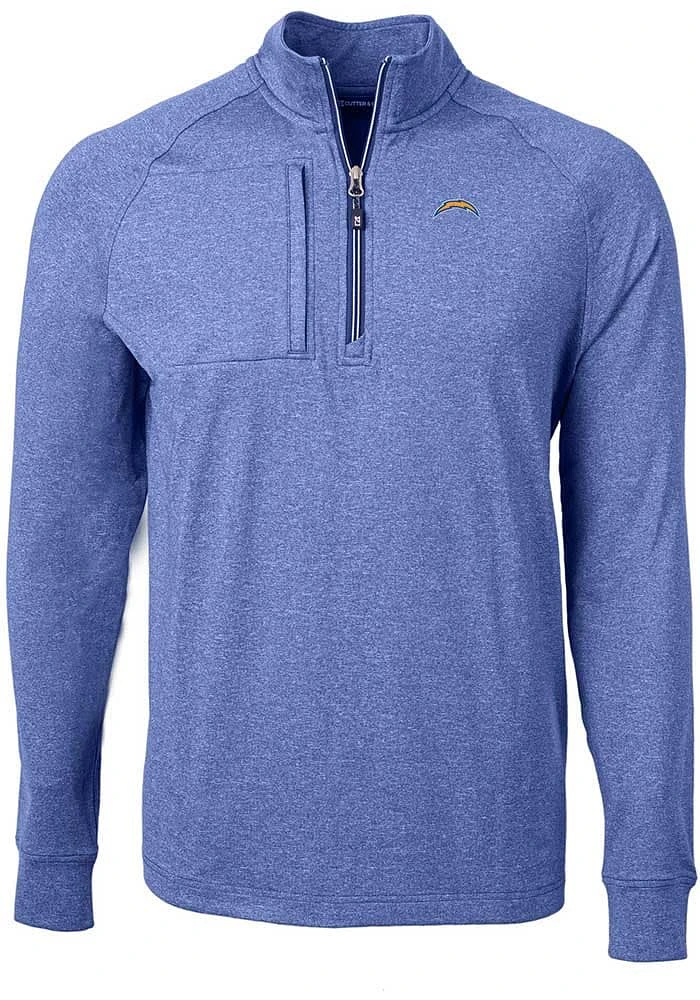 Cutter and Buck Los Angeles Chargers Mens Blue Adapt Eco Knit Big Tall Qtr Zip