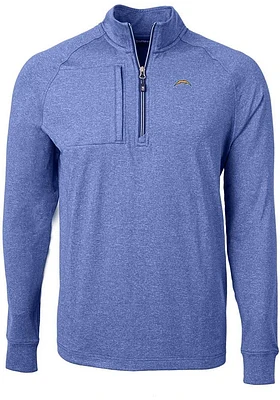 Cutter and Buck Los Angeles Chargers Mens Blue Adapt Eco Knit Big Tall Qtr Zip