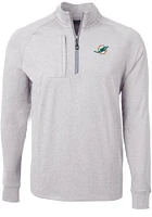 Cutter and Buck Miami Dolphins Mens Grey Adapt Eco Knit Big Tall Qtr Zip