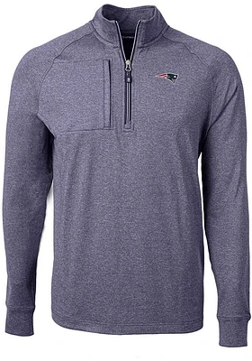 Cutter and Buck New England Patriots Mens Navy Blue Adapt Eco Knit Big Tall Qtr Zip