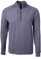 Cutter and Buck New England Patriots Mens Navy Blue Adapt Eco Knit Big Tall Qtr Zip