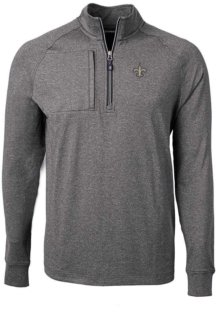 Cutter and Buck New Orleans Saints Mens Adapt Eco Knit Big Tall Qtr Zip