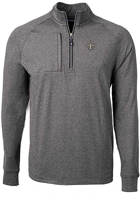 Cutter and Buck New Orleans Saints Mens Adapt Eco Knit Big Tall Qtr Zip