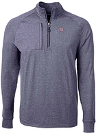 Cutter and Buck New York Giants Mens Navy Blue Adapt Eco Knit Big Tall Qtr Zip