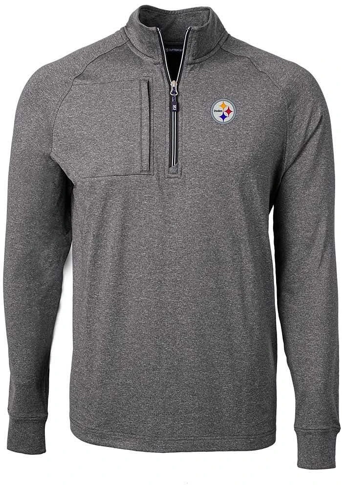 Cutter and Buck Pittsburgh Steelers Mens Adapt Eco Knit Big Tall Qtr Zip