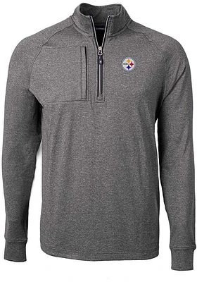 Cutter and Buck Pittsburgh Steelers Mens Adapt Eco Knit Big Tall Qtr Zip