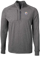 Cutter and Buck Pittsburgh Steelers Mens Adapt Eco Knit Big Tall Qtr Zip