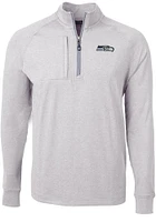 Cutter and Buck Seattle Seahawks Mens Grey Adapt Eco Knit Big Tall Qtr Zip