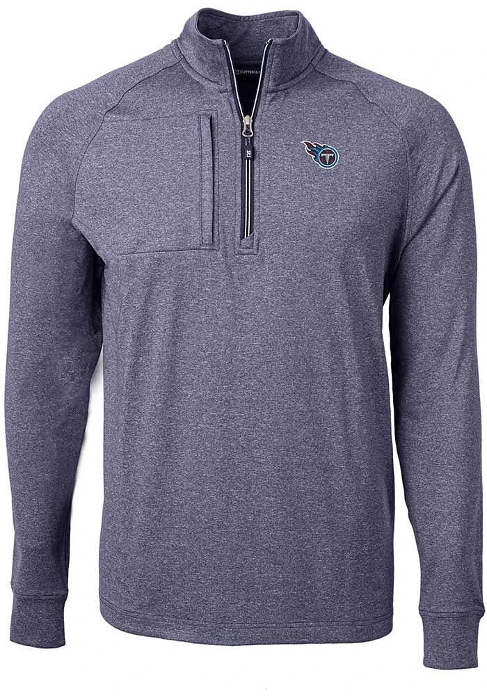 Cutter and Buck Tennessee Titans Mens Navy Blue Adapt Eco Knit Big Tall Qtr Zip