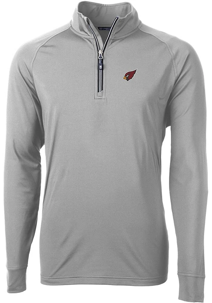 Cutter and Buck Arizona Cardinals Mens Grey Adapt Eco Big Tall Qtr Zip