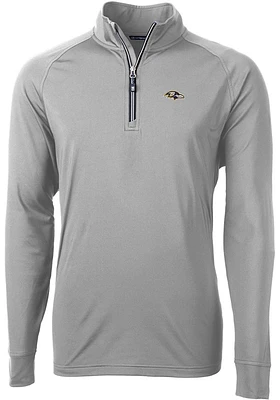 Cutter and Buck Baltimore Ravens Mens Grey Adapt Eco Big Tall Qtr Zip