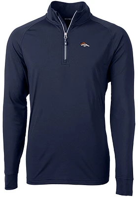 Cutter and Buck Denver Broncos Mens Navy Blue Adapt Eco Big Tall Qtr Zip