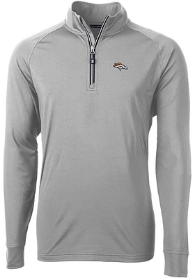 Cutter and Buck Denver Broncos Mens Grey Adapt Eco Big Tall Qtr Zip