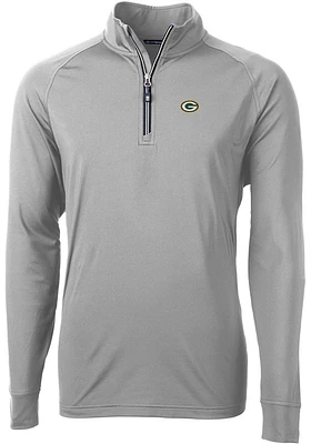 Cutter and Buck Green Bay Packers Mens Grey Adapt Eco Big Tall Qtr Zip