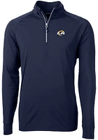 Cutter and Buck Los Angeles Rams Mens Navy Blue Adapt Eco Big Tall Qtr Zip