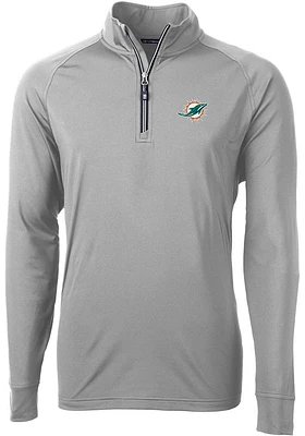 Cutter and Buck Miami Dolphins Mens Grey Adapt Eco Big Tall Qtr Zip