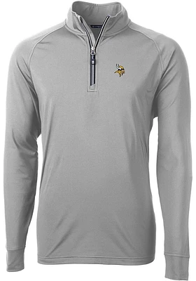 Cutter and Buck Minnesota Vikings Mens Grey Adapt Eco Big Tall Qtr Zip