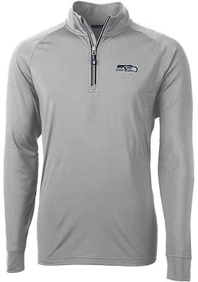 Cutter and Buck Seattle Seahawks Mens Grey Adapt Eco Big Tall Qtr Zip