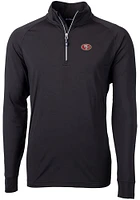 Cutter and Buck San Francisco 49ers Mens Black Adapt Eco Big Tall Qtr Zip