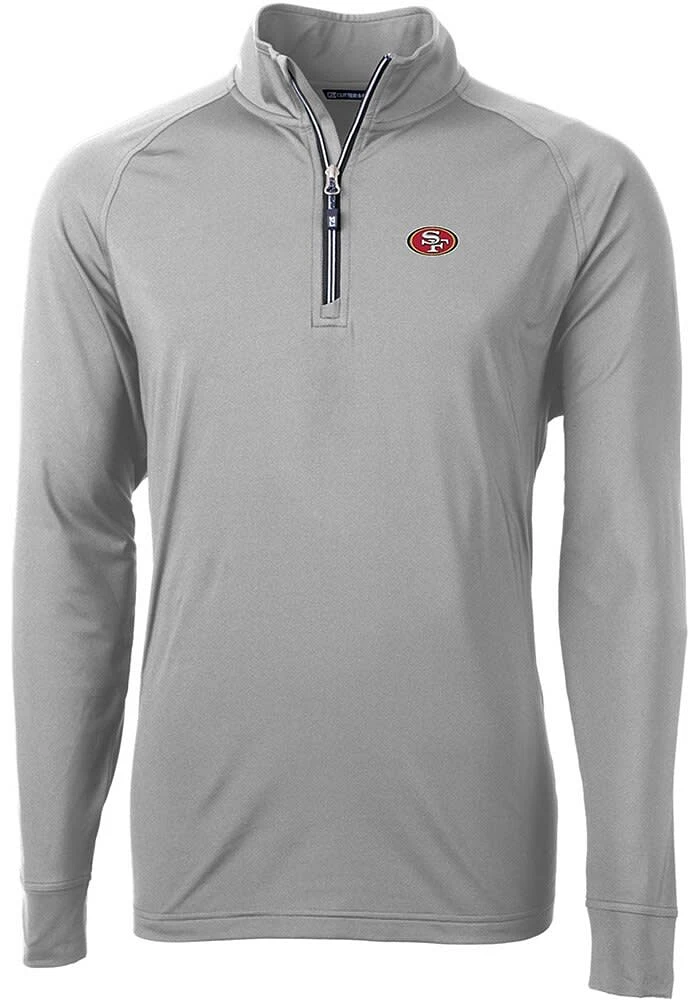 Cutter and Buck San Francisco 49ers Mens Grey Adapt Eco Big Tall Qtr Zip