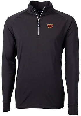 Cutter and Buck Washington Commanders Mens Black Adapt Eco Big Tall Qtr Zip