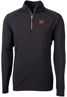 Cutter and Buck Washington Commanders Mens Black Adapt Eco Big Tall Qtr Zip
