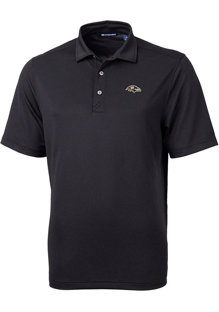 Cutter and Buck Baltimore Ravens Mens Black Virtue Eco Pique Big Tall Polos Shirt