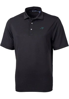 Cutter and Buck Carolina Panthers Mens Black Virtue Eco Pique Big Tall Polos Shirt