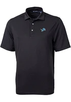 Cutter and Buck Detroit Lions Black Virtue Eco Pique Design Big Tall Polo
