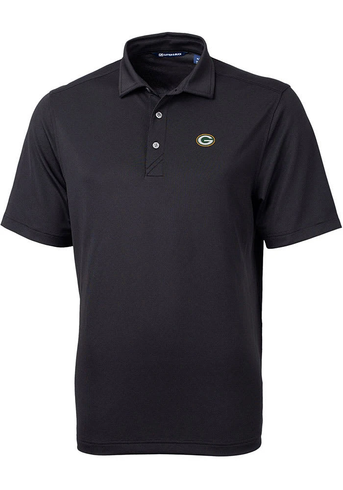 Cutter and Buck Green Bay Packers Mens Black Virtue Eco Pique Big Tall Polos Shirt