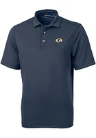 Cutter and Buck Los Angeles Rams Navy Blue Virtue Eco Pique Design Big Tall Polo