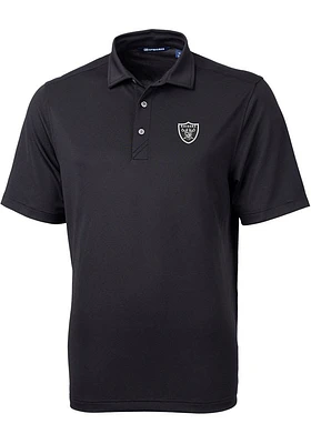 Cutter and Buck Las Vegas Raiders Mens Black Virtue Eco Pique Big Tall Polos Shirt