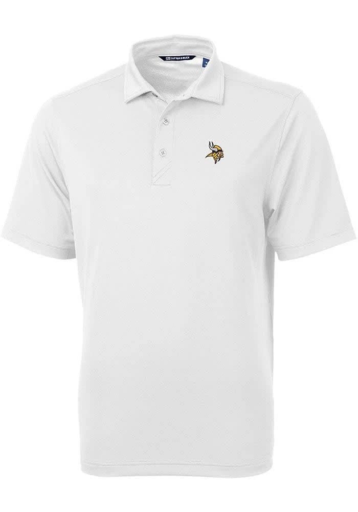 Cutter and Buck Minnesota Vikings White Virtue Eco Pique Big Tall Polo