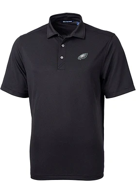 Cutter and Buck Philadelphia Eagles Mens Black Virtue Eco Pique Big Tall Polos Shirt