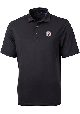 Cutter and Buck Pittsburgh Steelers Mens Black Virtue Eco Pique Big Tall Polos Shirt