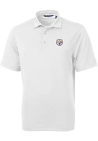 Cutter and Buck Pittsburgh Steelers White Virtue Eco Pique Big Tall Polo