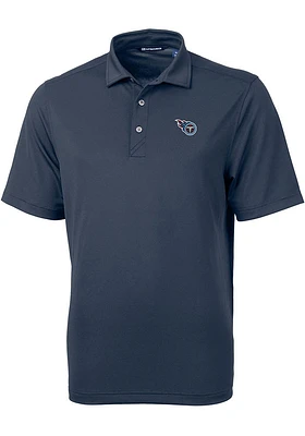 Cutter and Buck Tennessee Titans Navy Blue Virtue Eco Pique Big Tall Polo