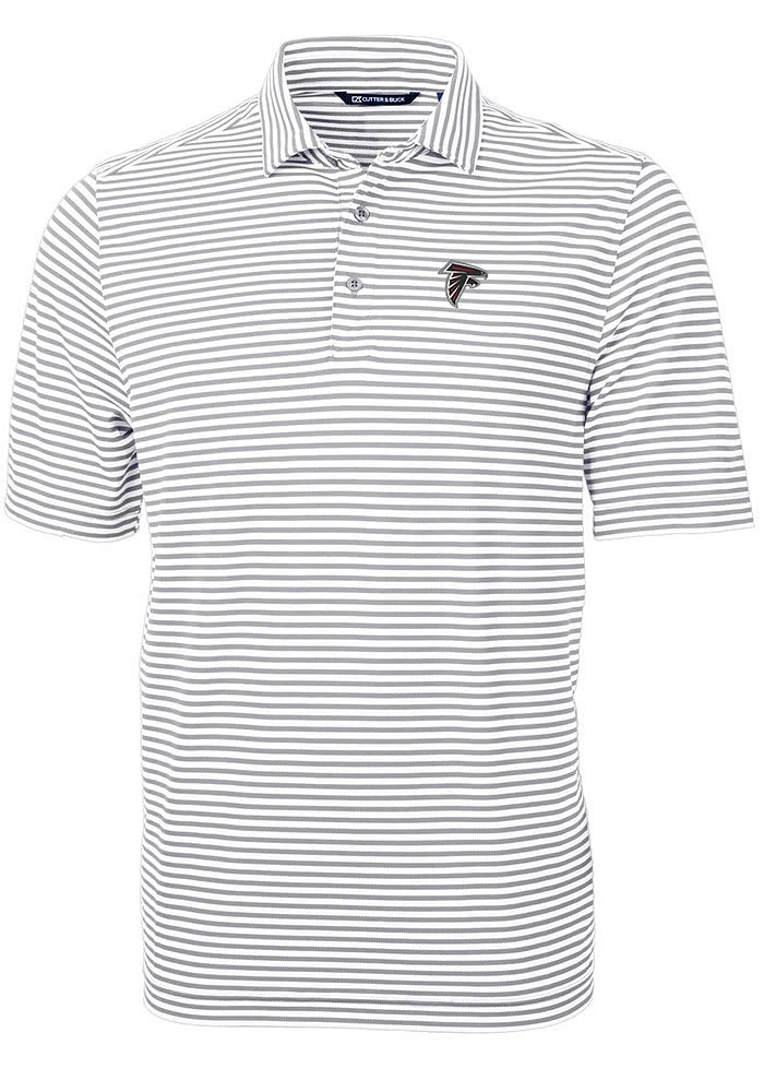Cutter and Buck Atlanta Falcons Grey Virtue Eco Pique Stripe Big Tall Polo